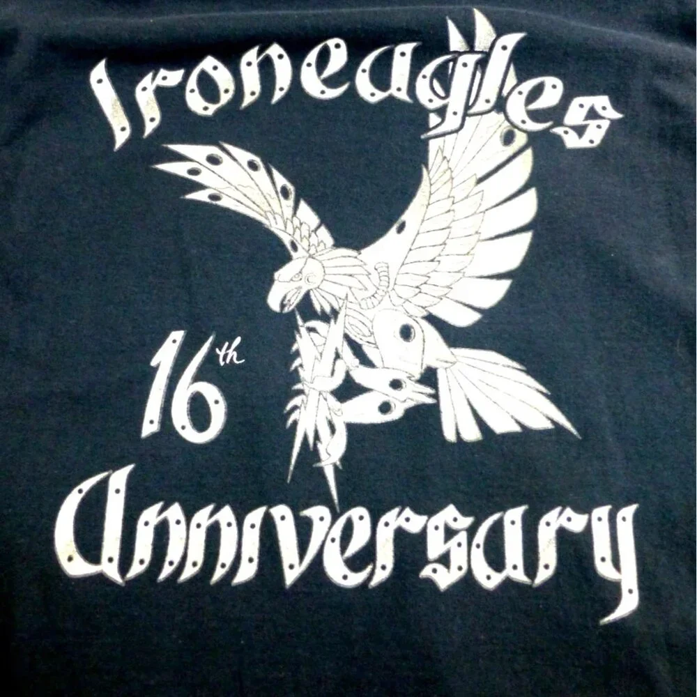 Iron‎ Eagles 16th Anniversary Black Long Sleeve XL T-Shirt XL Biker Harley